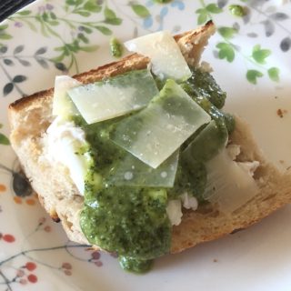Poached Eggs with Pesto & Parm