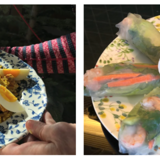 Kedgeree & Spring Rolls with Peanut Sauce