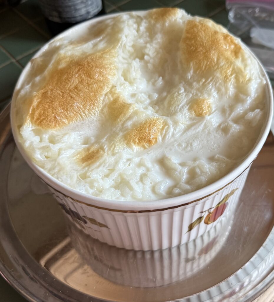 Rice pudding and baked custard